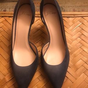 Jcrew blue suede heels never worn 8 1/2